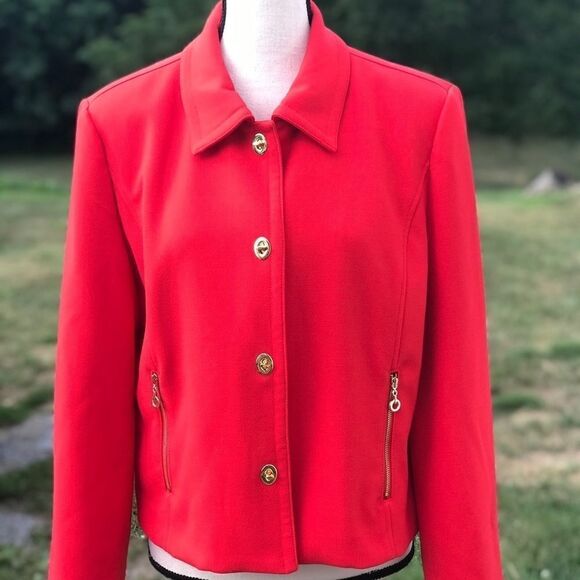 Ellen Tracy Red & Gold Jacket - Picture 1 of 12